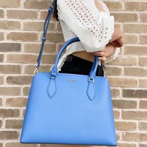 Kate Spade Large Satchel Crossbody Shoulder Bag Deep Cornflower Blue